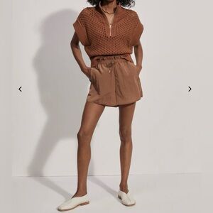 Varley NWT Tulair High-Rise Shimmer Shell Short 3" in Rawhide, Size X-Large